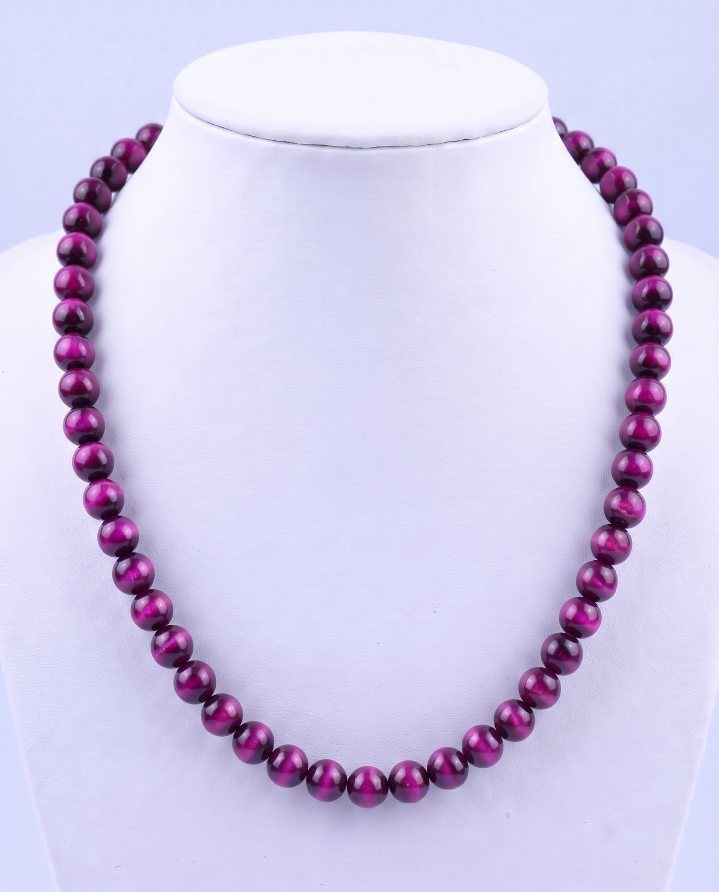 SUPERVALUECHOICE HCSEN00003 0.31 Inch Round Cat Eye Bead Single Strand Necklace 16 Inch With 6 Inch Extender 15 Colors Collarbone Beaded Chain Jewelry For Women