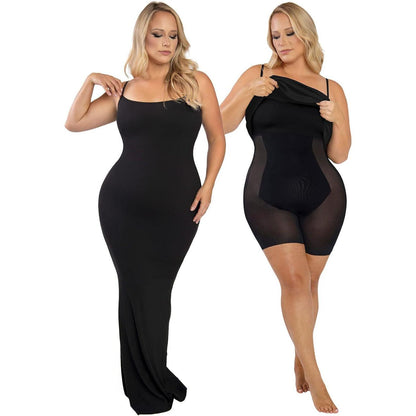 SVCSH000126 Light abdominal one-piece dress, a popular two-in-one halter dress for body shaping and shaping