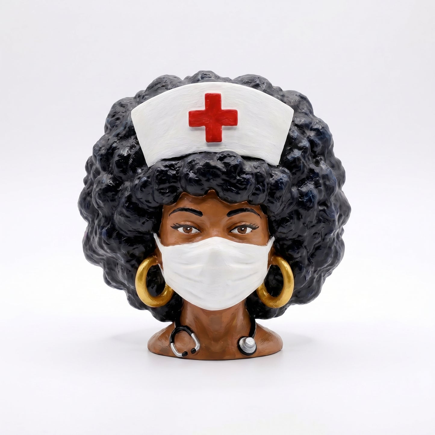 SUPERVALUECHOICE HCSEUA00056  Z-Blank Red Cross Nurse Resin Bust DIY Paintable Craft Blanks for Brooch Keychain DIY Accessories 2" × 2.7" × 0.6"