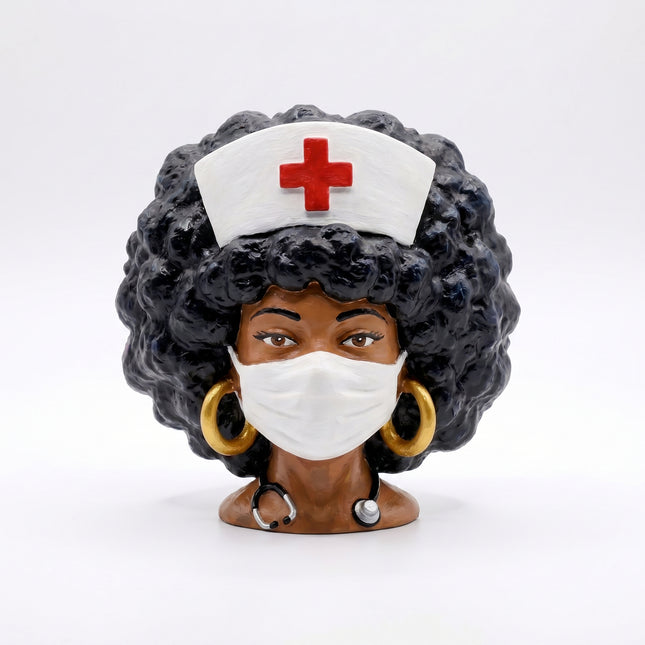 SUPERVALUECHOICE HCSEUA00056  Z-Blank Red Cross Nurse Resin Bust DIY Paintable Craft Blanks for Brooch Keychain DIY Accessories