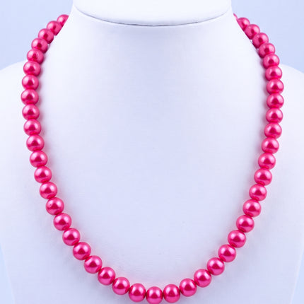 SUPERVALUECHOICE HCSEN00002 Multicolor Round Pearl Choker Necklace Classic Single Strand Beaded Necklace for Women Daily Wedding Jewelry