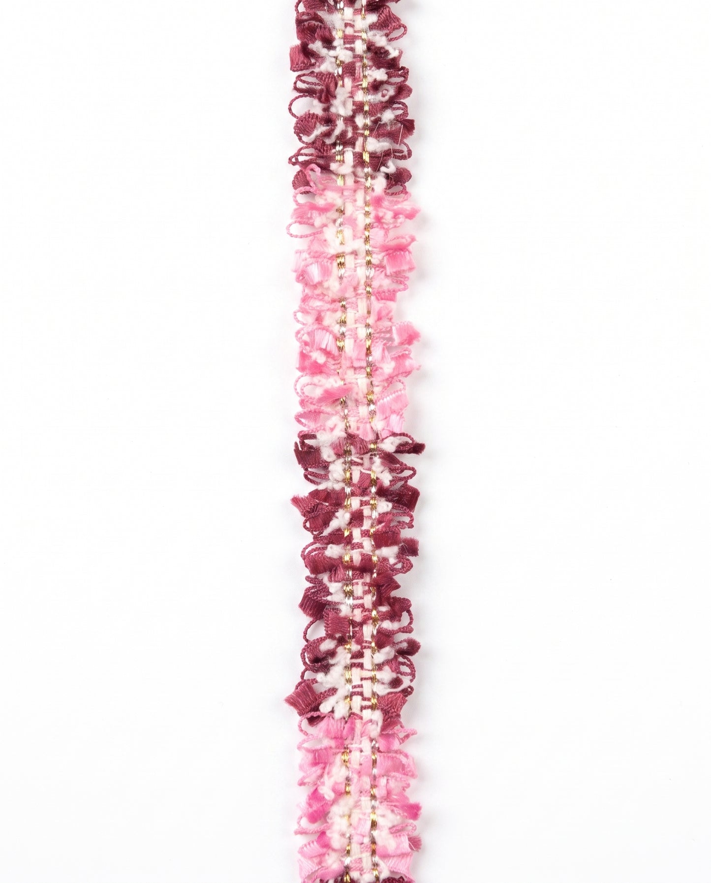 SuperValueChoice HCSEOA00010 Pastel Fringe Tweed Woven Trim Metallic Gold Thread Decorative Ribbon for Dress Hair Accessory DIY Sewing Craft ,0.59in width