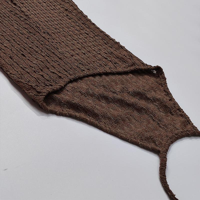 SVCD000071 Elegant and stylish off-the-neck knitted sleeveless slimming dress for women