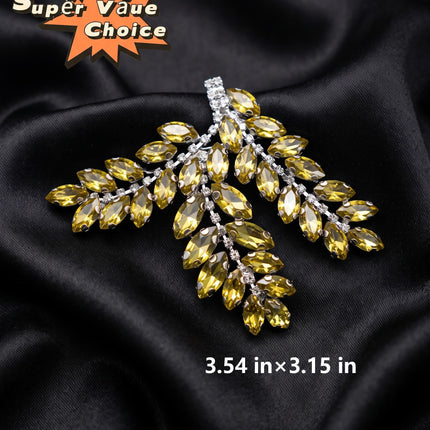 SUPERVALUECHOICE CHRISTMAS HCSEYD00047 Handmade Rhinestone Applique, Hotfix Backed Crystal Beaded Patch for Christmas Holiday Garment, Formal Dress & Costume Embellishment