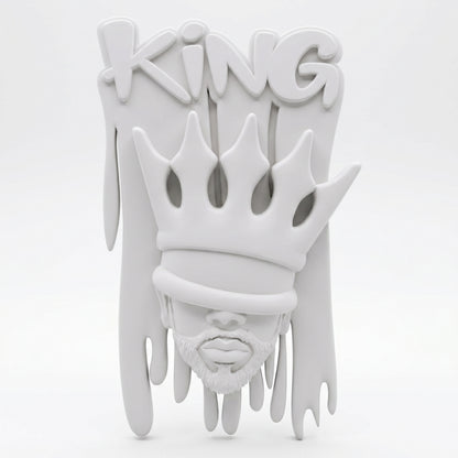 SUPERVALUECHOICE HCSEUA00077  Z-Blank QUEEN&KING Text Afro Crown Black Woman Resin Comb DIY Paintable Blanks for Brooch Keychain Accessories 2" × 2.7" × 0.6"