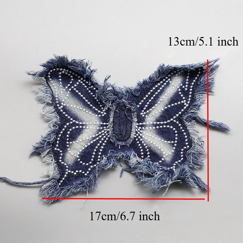 SUPERVALUECHOICE HCSEYE00005 Butterfly Embroidered Patches DIY Clothing Bags Sewing on Appliques Accessories