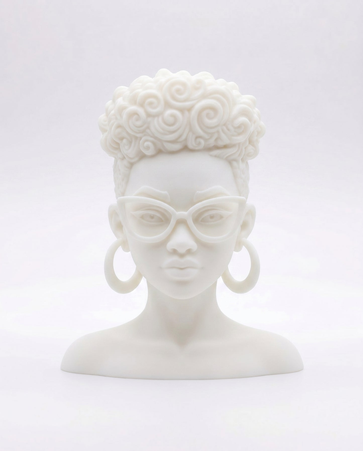 SUPERVALUECHOICE HCSEUA00044  Z-Paint Your Own Natural Coils Black Female Head Sculpture Blank Customizable DIY Accessory Base  2" × 3" × 0.6"