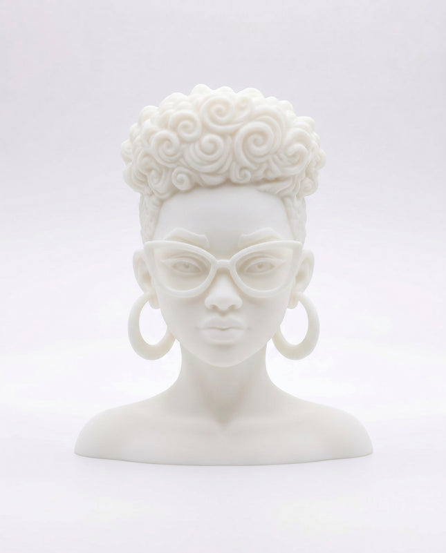 SUPERVALUECHOICE HCSEUA00044  Z-Paint Your Own Natural Coils Black Female Head Sculpture Blank Customizable DIY Accessory Base