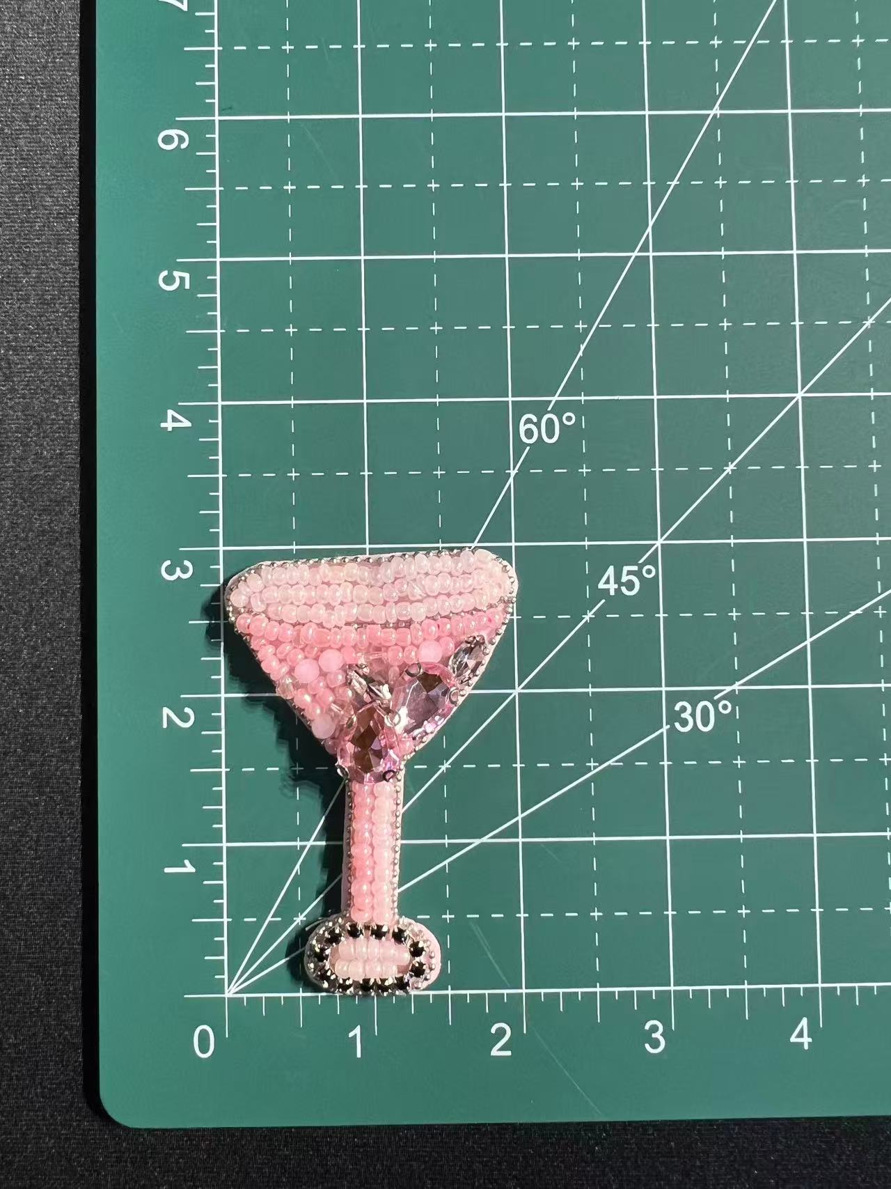 SUPERVALUECHOICE HCSEYD00022 Rhinestone Patch Perfume Wine Glass Hat Motif Sew On Clothing Applique