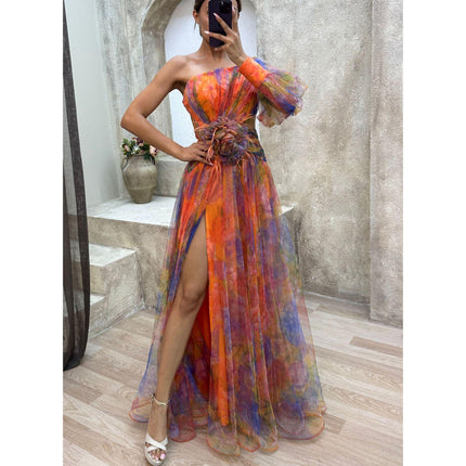 SVCD000028 Casual and fashionable party mesh off-the-shoulder dress on Instagram