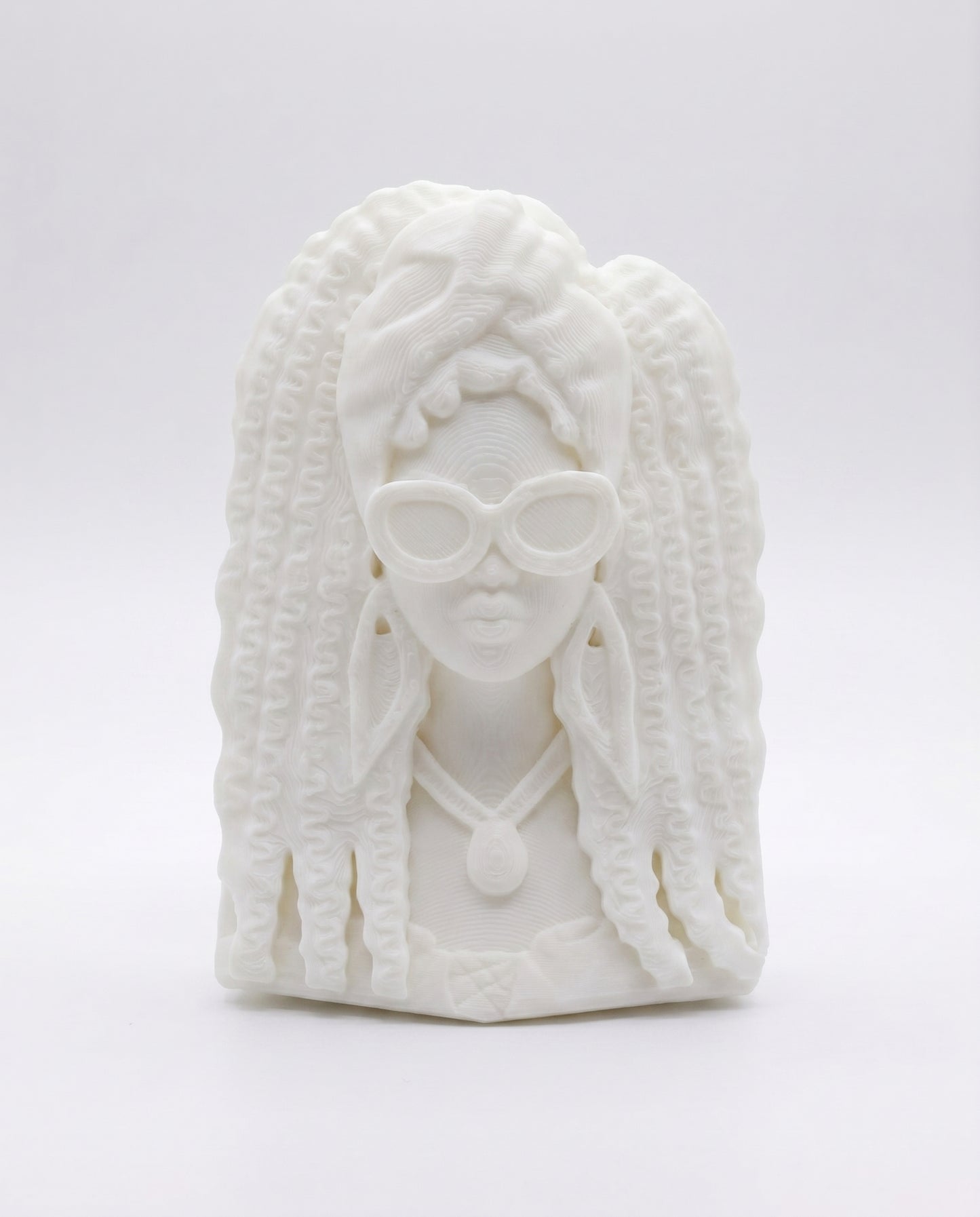 SUPERVALUECHOICE HCSEUA00027 Z-Customizable Unpainted Gold Glitter Sunglasses Black Woman Bust Figurine Base, DIY Handcraft Supplies for Keychains Brooches 2" × 2.7" × 0.5"