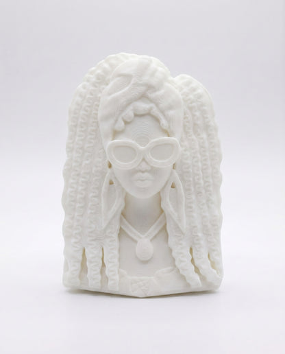 SUPERVALUECHOICE HCSEUA00027 Z-Customizable Unpainted Gold Glitter Sunglasses Black Woman Bust Figurine Base, DIY Handcraft Supplies for Keychains Brooches 2" × 2.7" × 0.5"