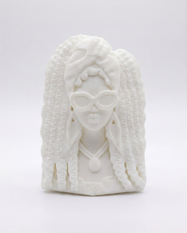 SUPERVALUECHOICE HCSEUA00027 Z-Customizable Unpainted Gold Glitter Sunglasses Black Woman Bust Figurine Base, DIY Handcraft Supplies for Keychains Brooches