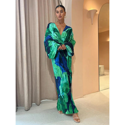 SVCD000030 Pleated dress is an INS casual and loose vacation dress