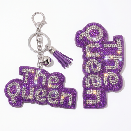 SUPERVALUECHOICE HCSESA00045 Sparkly Rhinestone The Queen Keychain&Brooch
