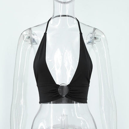 SVCT000104 Summer fashion women's wear: A sexy little vest for women, paired with a sweet and cool solid-colored tight-fitting top
