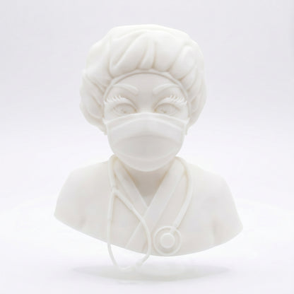 SUPERVALUECHOICE HCSEUA00049  Z-Paint Your Own Scrub Cap Nurse Figure Resin Blank Customizable DIY Accessory Base for Keychains Brooches  2" × 2.7" × 0.5"