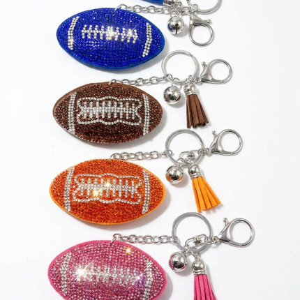 SUPERVALUECHOICE HCSESA00094 Shiny blue football-shaped brooch and keychain