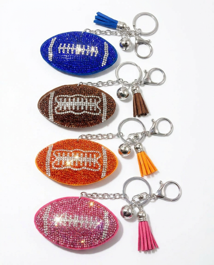 SUPERVALUECHOICE HCSESA00094 Shiny blue football-shaped brooch and keychain