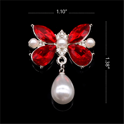SUPERVALUECHOICE HCSESC00004 DIY Crafts Rhinestone Alloy Brooch Accessories Silver Flat Back 1.37*2.63inch Crystal Brooch Sparkling Crystal