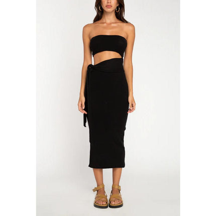 SVCD000063 Women's fashion and sexy cut-out backless strapless knitted dress
