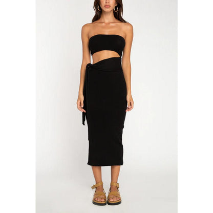 SVCD000063 Women's fashion and sexy cut-out backless strapless knitted dress