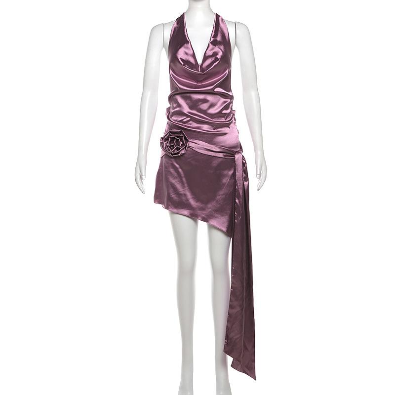 SVCD000039 French high-end and fashionable women's dress with a "Dui Dui" collar and a halter neck