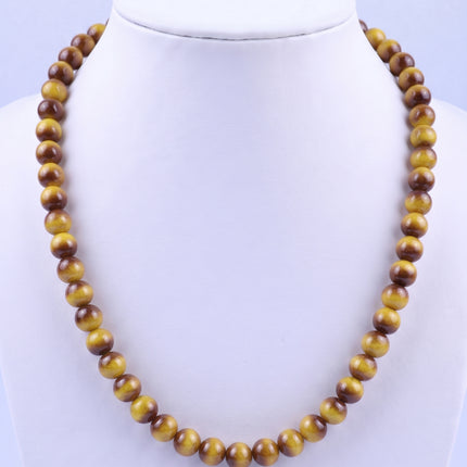 SUPERVALUECHOICE HCSEN00003 0.31 Inch Round Cat Eye Bead Single Strand Necklace 16&18 Inch With 6 Inch Extender 15 Colors Collarbone Beaded Chain Jewelry For Women