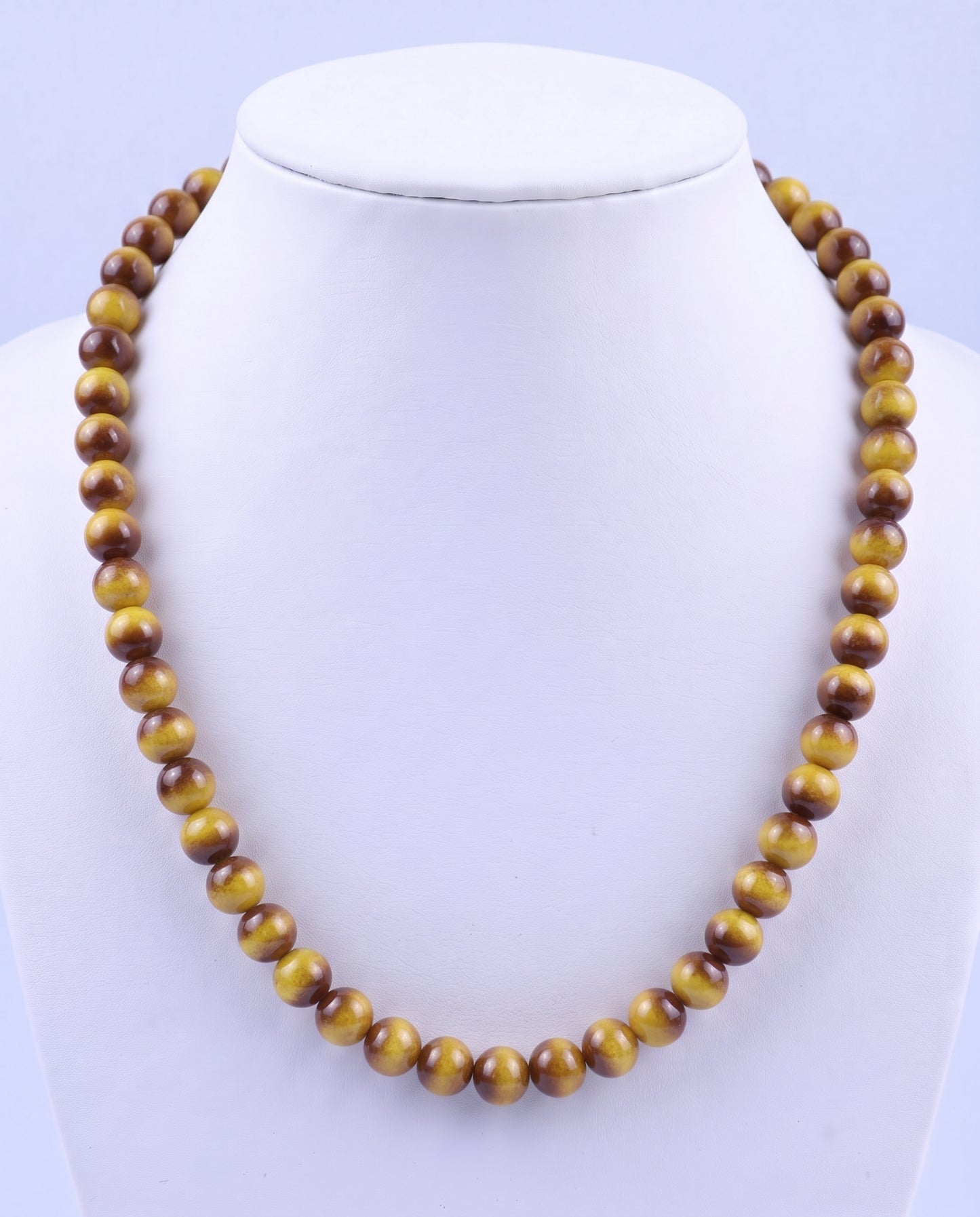 SUPERVALUECHOICE HCSEN00003 0.31 Inch Round Cat Eye Bead Single Strand Necklace 16 Inch With 6 Inch Extender 15 Colors Collarbone Beaded Chain Jewelry For Women