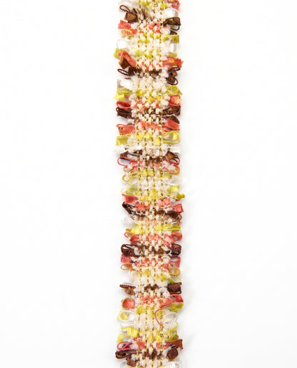 SuperValueChoice HCSEOA00008 Pastel Fringe Tweed Woven Trim Metallic Gold Thread Decorative Ribbon for Dress Hair Accessory DIY Sewing Craft ,0.98in width