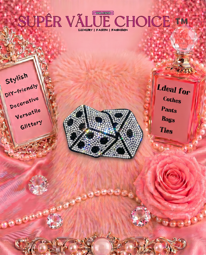 SUPERVALUECHOICE HCSESA00049 Crystal Dice Shape Keychain & Brooch