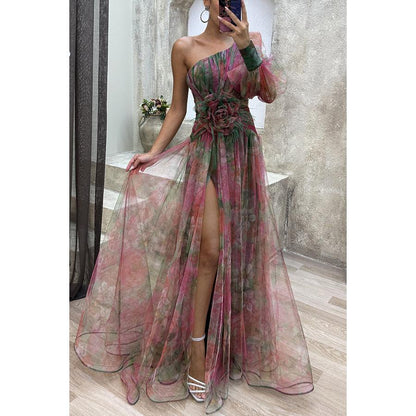 SVCD000028 Casual and fashionable party mesh off-the-shoulder dress on Instagram