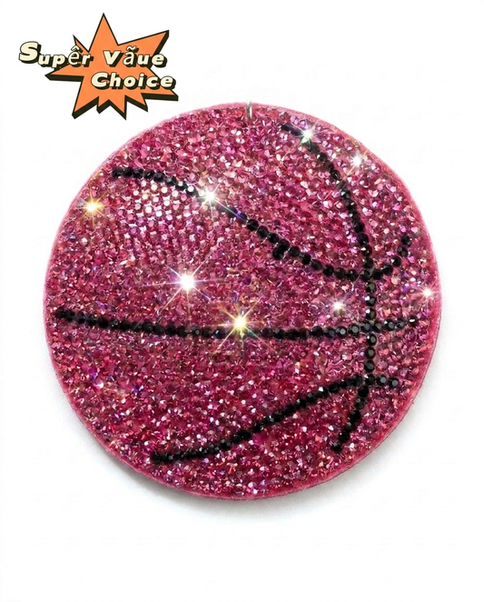 SUPERVALUECHOICE HCSESA00093 Fashion Sports Ball Rhinestone Keychain & Brooch