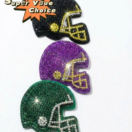 SUPERVALUECHOICE HCSESA00051 Sparkly Crystal Sports Helmet Keychain&Brooch