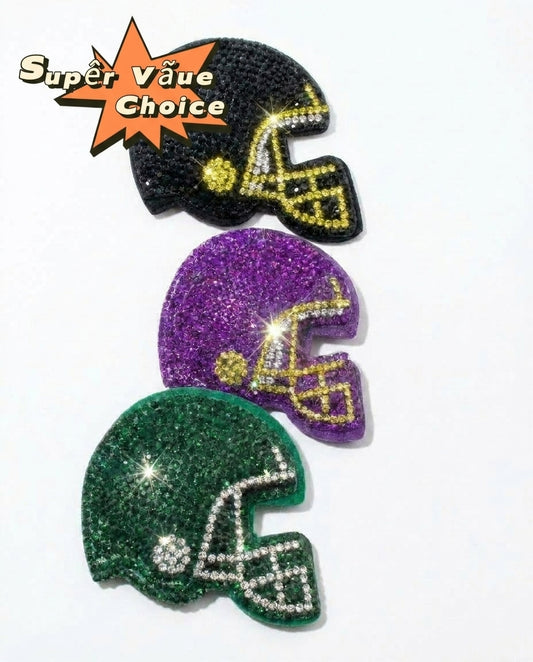 SUPERVALUECHOICE HCSESA00051 Sparkly Crystal Sports Helmet Keychain&Brooch