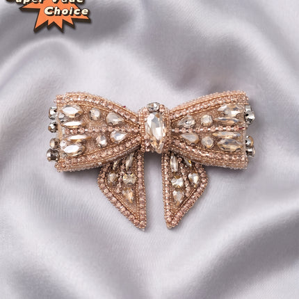 SUPERVALUECHOICE CHRISTMAS HCSEYD00053 Rhinestone Bows of DIY Project, clothing, bridal, Shoes and Accessories Rhinestone Appliques 3.54in× 2.56in