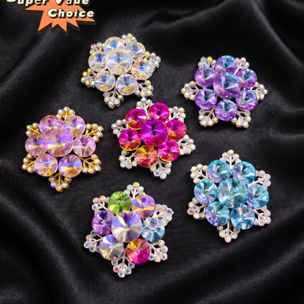 SUPERVALUECHOICE  CHRISTMAS HCSESC00009 DIY Crafts Rhinestone Alloy Brooch Accessories Crystal Brooch Sparkling Crystal 1.26″×1.26″