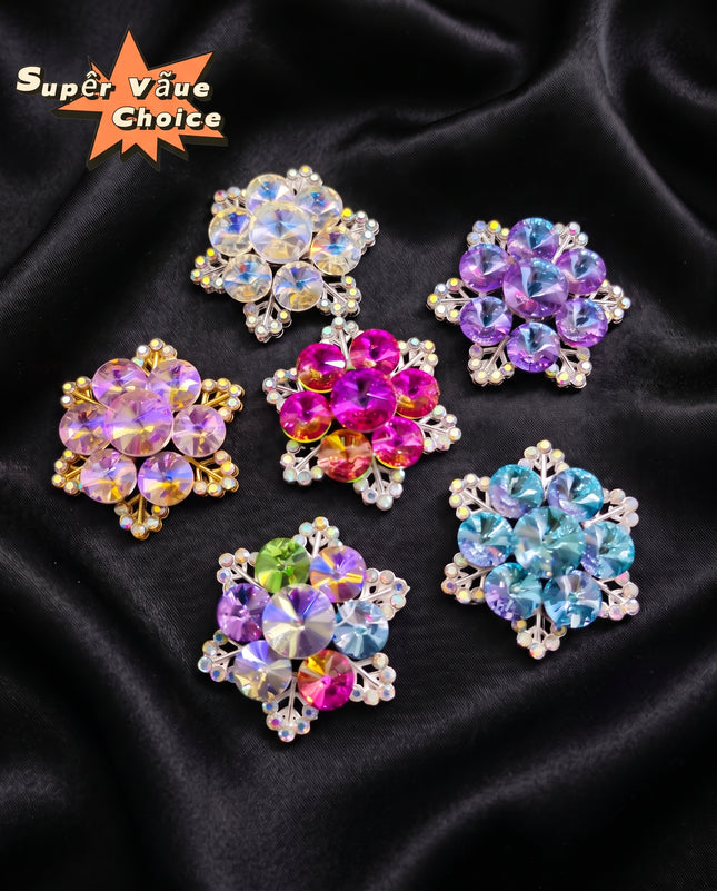 SUPERVALUECHOICE  CHRISTMAS HCSESC00009 DIY Crafts Rhinestone Alloy Brooch Accessories Crystal Brooch Sparkling Crystal 1.26″×1.26″