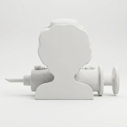 SUPERVALUECHOICE HCSEUA00068  Z-Blank Masked Nurse Syringe Resin Figurine DIY Paintable Blanks for Brooch 2" × 2.7" × 0.6"