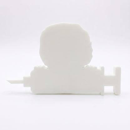 SUPERVALUECHOICE HCSEUA00078  Z-Unpainted Masked Healthcare Worker Holding Injection Resin Mold Base for Handmade DIY Jewelry Craft Supplies 2.2" × 2.7" × 0.5"