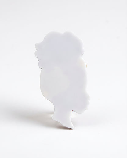 SUPERVALUECHOICE HCSEUA00028 Z-Customizable Unpainted Orange Hoop Earring Curly Hair Lady Bust Figurine Base, DIY Handcraft Supplies for Keychains Brooches 1" × 1.5" × 2.3"